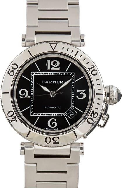 Pre-Owned Cartier Pasha Ref W31077M7 Black Dial