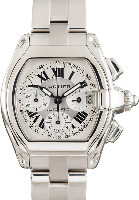 Pre-Owned Cartier Roadster Chronograph W62006X6 Stainless Steel