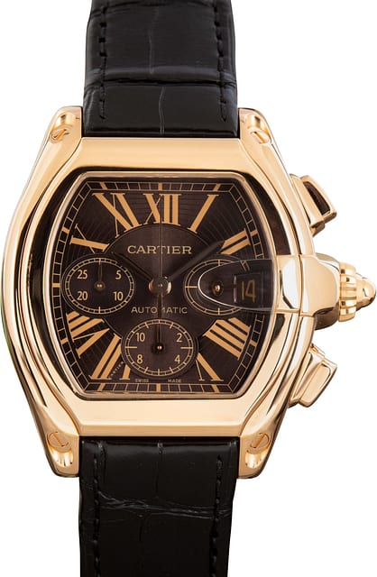 Pre-Owned Cartier Roadster Chronograph W62042Y5 Rose Gold