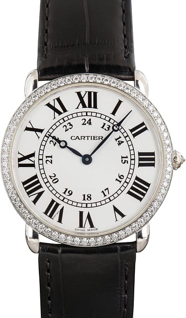 Used Cartier Ronde Louis 36 ref WR000551 Diamond Bezel