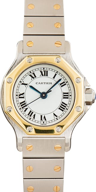 Used Ladies Cartier Santos White Roman Dial