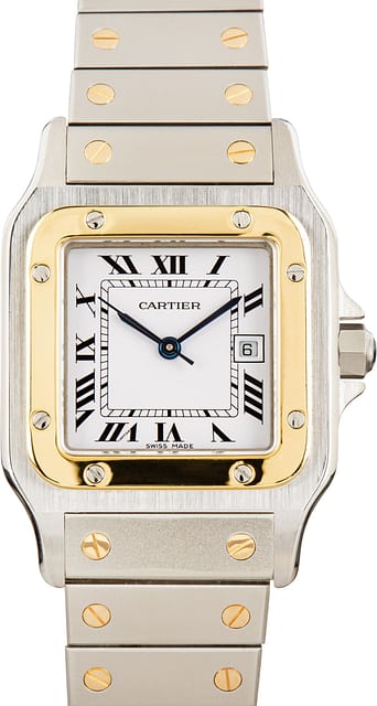 Pre-Owned Cartier Santos Ref 2961 White Roman Dial