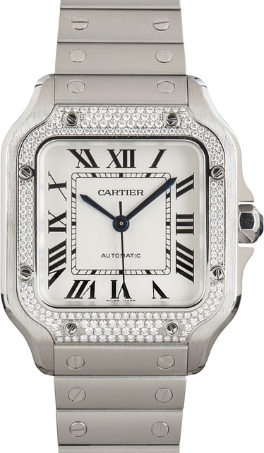 Santos De Cartier Watch W4SA0005 Diamond Bezel