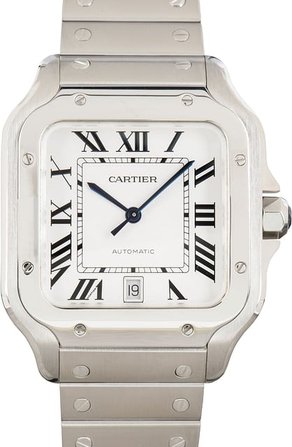 Used Santos de Cartier WSSA0018 Large Stainless Steel Model