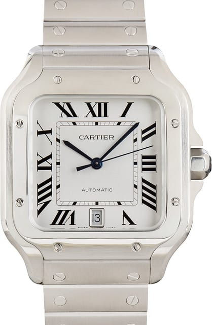 Pre-Owned Santos de Cartier Large Model WSSA0018