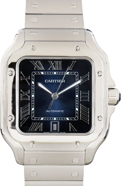 Used Santos de Cartier WSSA0030 Large Model Blue Dial