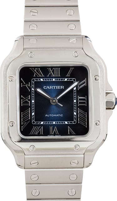 Santos de Cartier Ref WSSA0063 Blue Medium Model