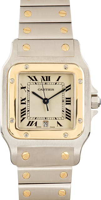 Pre-Owned Cartier Santos Galbee W20011C4 Yellow Gold & Stainless Steel