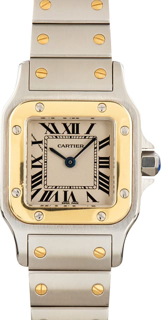 Pre-Owned Santos de Cartier Galb&eacute;e Ref W20012C4 Small Model