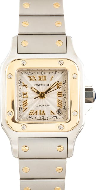 Pre-Owned Cartier Santos Galbee Ref W20045C4 Steel & 18k Yellow Gold