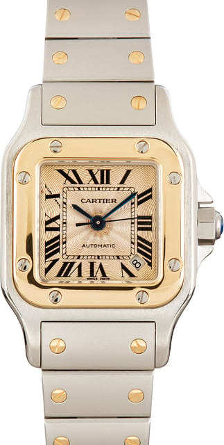 Pre-Owned Santos de Cartier Galb&eacute;e W20057C4 Small Model
