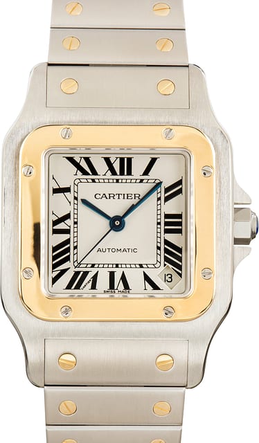 Pre-Owned Cartier Santos Galbee Ref W20099C4 Steel & 18k Yellow Gold