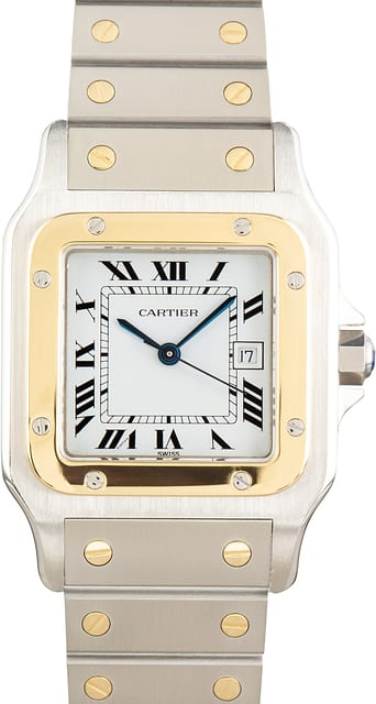 Pre-Owned Cartier Santos Galbee White Roman Dial