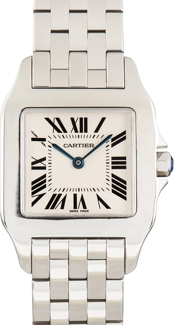 Used Cartier Santos Demoiselle W25065Z5 Silver Roman Dial