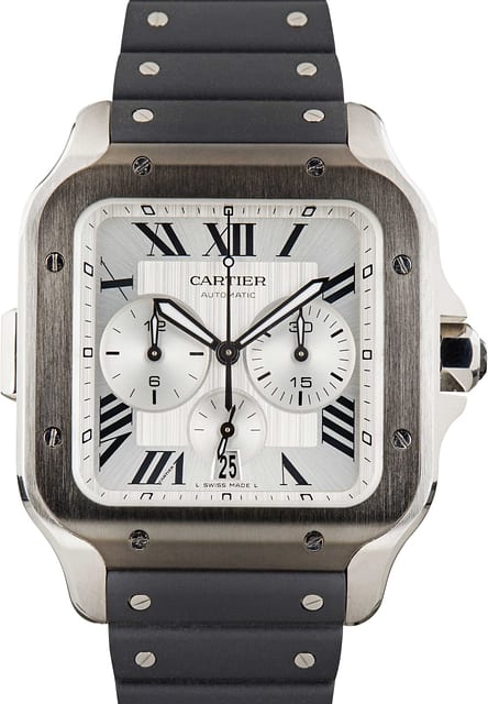 Used Santos de Cartier Chronograph WSSA0017 Extra Large Model