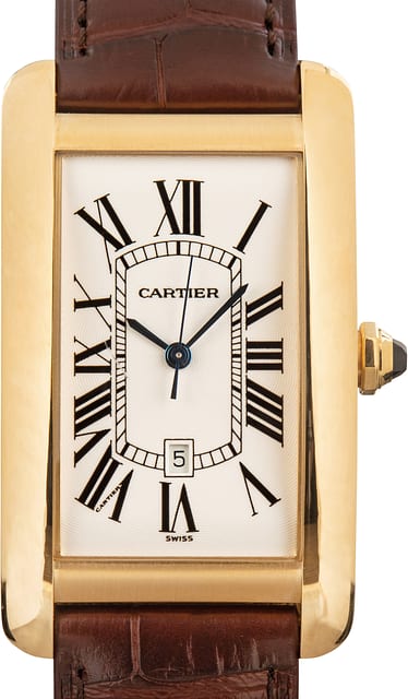 Pre-Owned Cartier Tank Americaine W2603156 Large 18k Yellow Gold