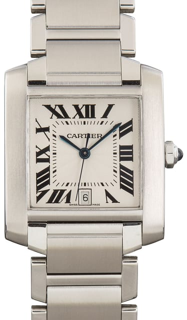 Cartier Tank Francaise Steel W51002Q3 Silver Dial