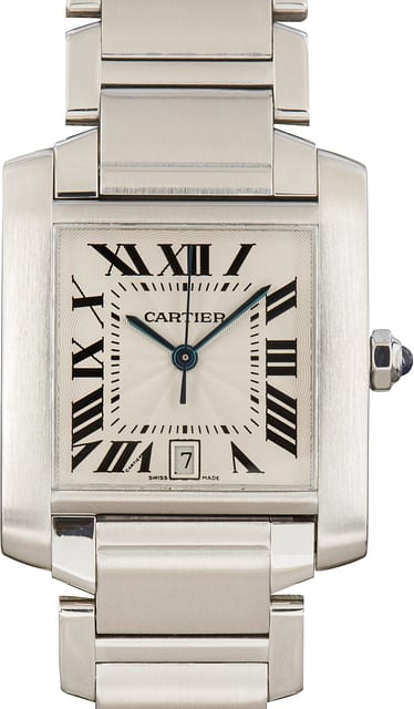 Pre-Owned Silver Roman Dial Cartier Tank Francaise Ref W51002Q3