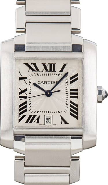 Used Cartier Tank Francaise Ref W51002Q3 Silver Dial
