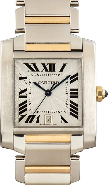 Pre-Owned Silver Dial Cartier Tank Francaise W51005Q4 Steel & Gold