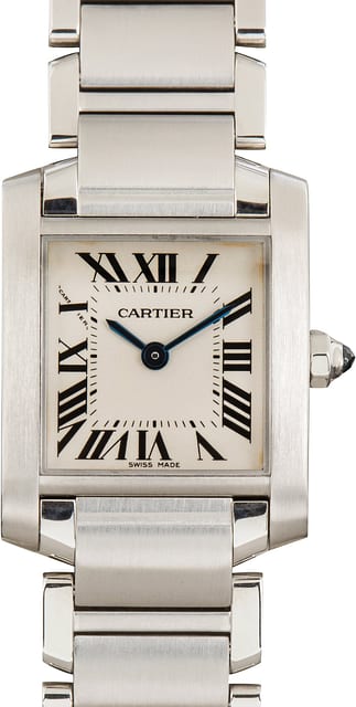 Pre-Owned Small Model Cartier Tank Francaise Silver Dial W51008Q3