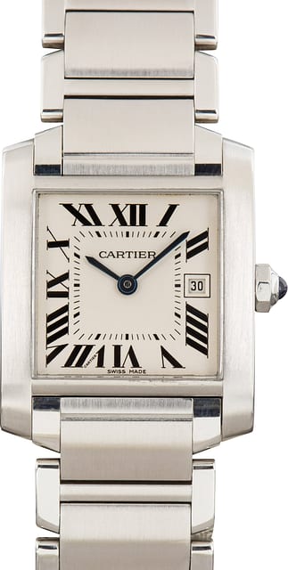 Used Cartier Tank Francaise W51011Q3 Silver Roman Dial
