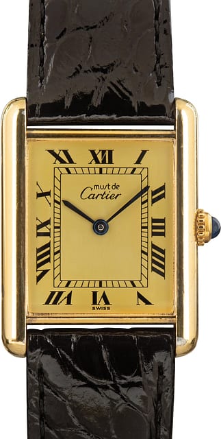 Pre-Owned Cartier Tank Must Ivory Roman Dial