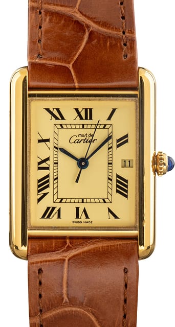 Cartier Tank Vermeil W1017454 Ivory Dial