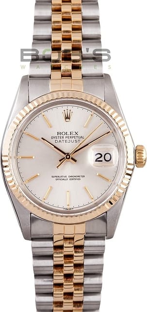 Men's Pre-Owned Rolex DateJust Stainless Steel and Gold 16013