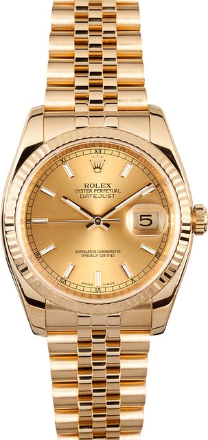 Rolex Mens 18K Datejust 116238 - Certified Pre-Owned