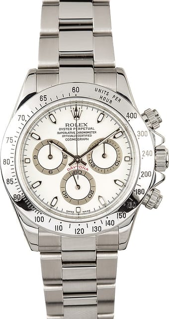 Rolex Stainless Steel Daytona 116520 White Dial