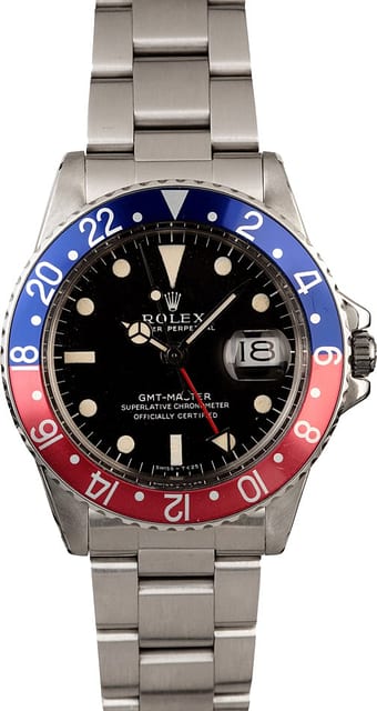 Vintage 1970 Rolex GMT-Master 1675 Pepsi