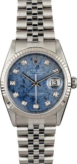 Used Rolex Datejust 16234 Lapis Diamond Dial