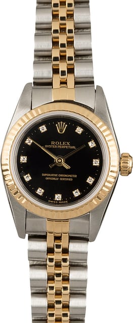Rolex Oyster Perpetual 76193 Black Diamond Dial