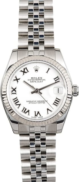PreOwned Rolex Datejust 178274 White Roman Dial