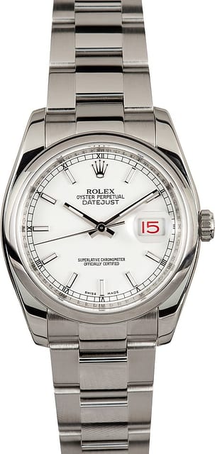 Pre Owned Rolex Datejust 116200 White Dial