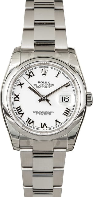 PreOwned Rolex 116200 Datejust White Roman