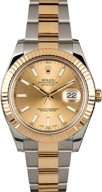 PreOwned Rolex Datejust II Ref 116333 Champagne Index Dial