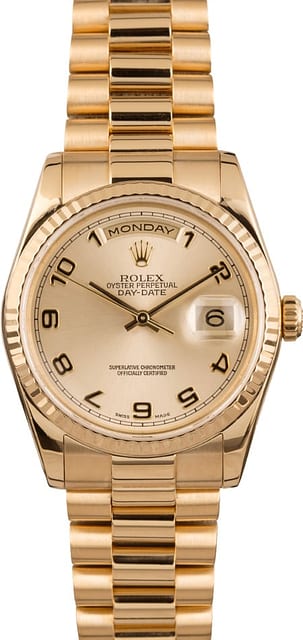 Men's Rolex President Gold Day-Date 118208 Pre-Owned