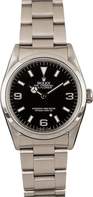 Pre-Owned Rolex Explorer 14270 Steel Smooth Bezel