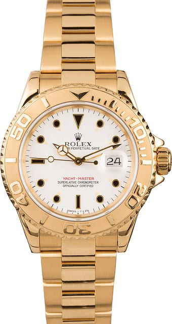 Pre Owned Rolex Yachtmaster 18k Yellow Gold 16628