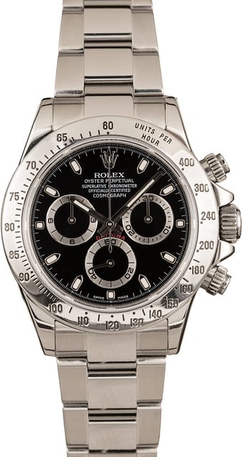 Pre Owned Rolex Daytona Steel 116520 Black Luminous Dial