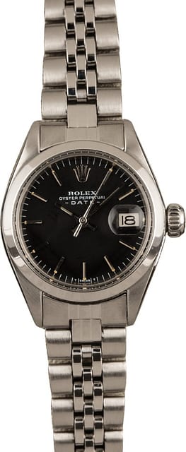 Pre-Owned Rolex Ladies Date 6916 Steel Fold Over Jubilee