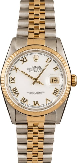 Rolex Datejust 16233 White Roman Dial 36MM