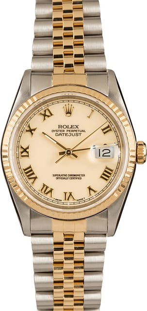 Pre-Owned Rolex Datejust 16233 Ivory Roman