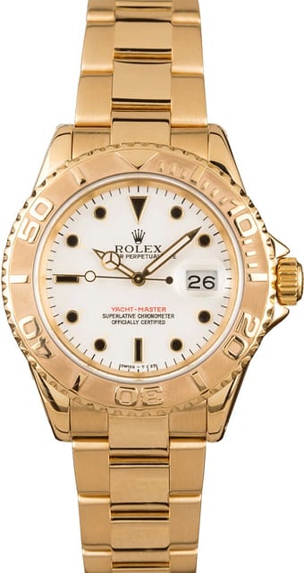 Pre-Owned Rolex Yachtmaster 16628 White Dial Watch