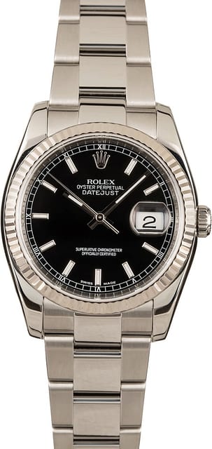 Rolex Datejust 116234 Black Index Dial Watch