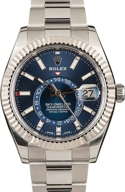 Rolex Steel Sky-Dweller 326934 Blue Index Dial