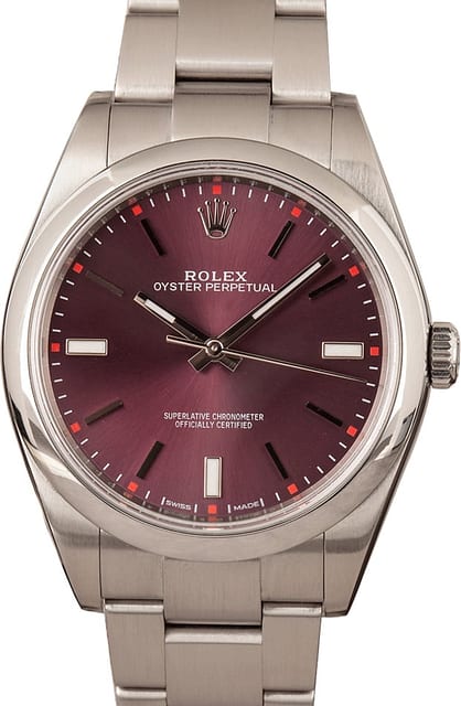Rolex Oyster Perpetual 39MM Ref 114300 Red Grape