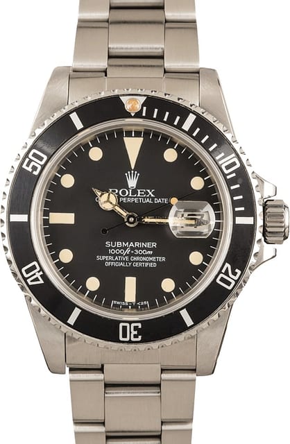 Rolex Black Submariner 16800 Stainless Steel